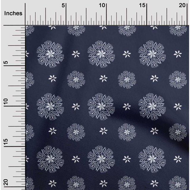 oneOone Viscose Jersey Fabric Floral Block Printed Craft Fabric BTY 60 Inch Wide