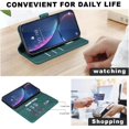 thumbnail image 4 of Wallet Case for iPhone 17 Pro RFID Blocking Flip Cover with Card Slots & Kickstand Green, 4 of 7