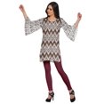 thumbnail image 3 of Moomaya Kurtis Courtes en Poly-Crêpe pour Femmes, Robe à Manches Kimono Imprimée, Haut Indien, 3 of 5