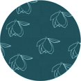 thumbnail image 1 of Ahgly Company Machine Washable Indoor Round Transitional Dark Cyan Green Area Rugs, 5' Round, 1 of 7