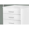 thumbnail image 2 of Monarch Specialties File Cabinet, Rolling Mobile, Storage Drawers, Printer Stand, Office, Work, Laminate, White, Contemporary, Modern, 2 of 4