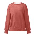 thumbnail image 4 of Pxiakgy Femmes Automne Hiver Ample Décontracté Décontracté Manches Longues Col Rond Chandail Uni Or Rose + m, 4 of 5