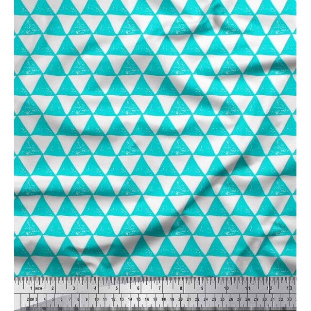 Soimoi Tissu de Velours Bloc Géométrique Tissu Imprimé 1 Yard 58 Inch Wide