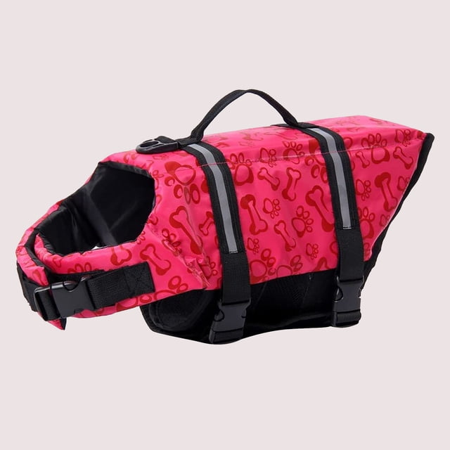 LSLJS Large Small Dog High Buoyancy Reflective Stripes Adjustable Life Jacket Swimsuit, Dog Birthday Party Supplies, Pet Clothes