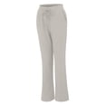 thumbnail image 4 of Timegard Cotton Linen Pants for Women Elastic Waisted Drawstring Straight Leg Lounge Pants with Pockets, 4 of 7