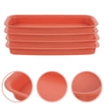 thumbnail image 2 of MasteelfCA 4Pcs Rectangular Plant Saucers Plastic Plant Saucers Planter Drip Tray Flower Pot Saucers, 2 of 8