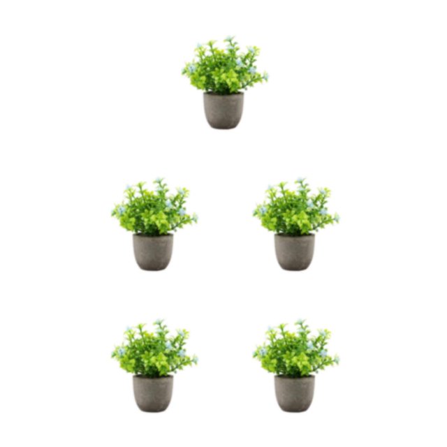 Redempat Plastic Easy To Clean Artificial Succulent Realistic Appearance Long-lasting Durability Eco-friendly blue babysbreath 5Set