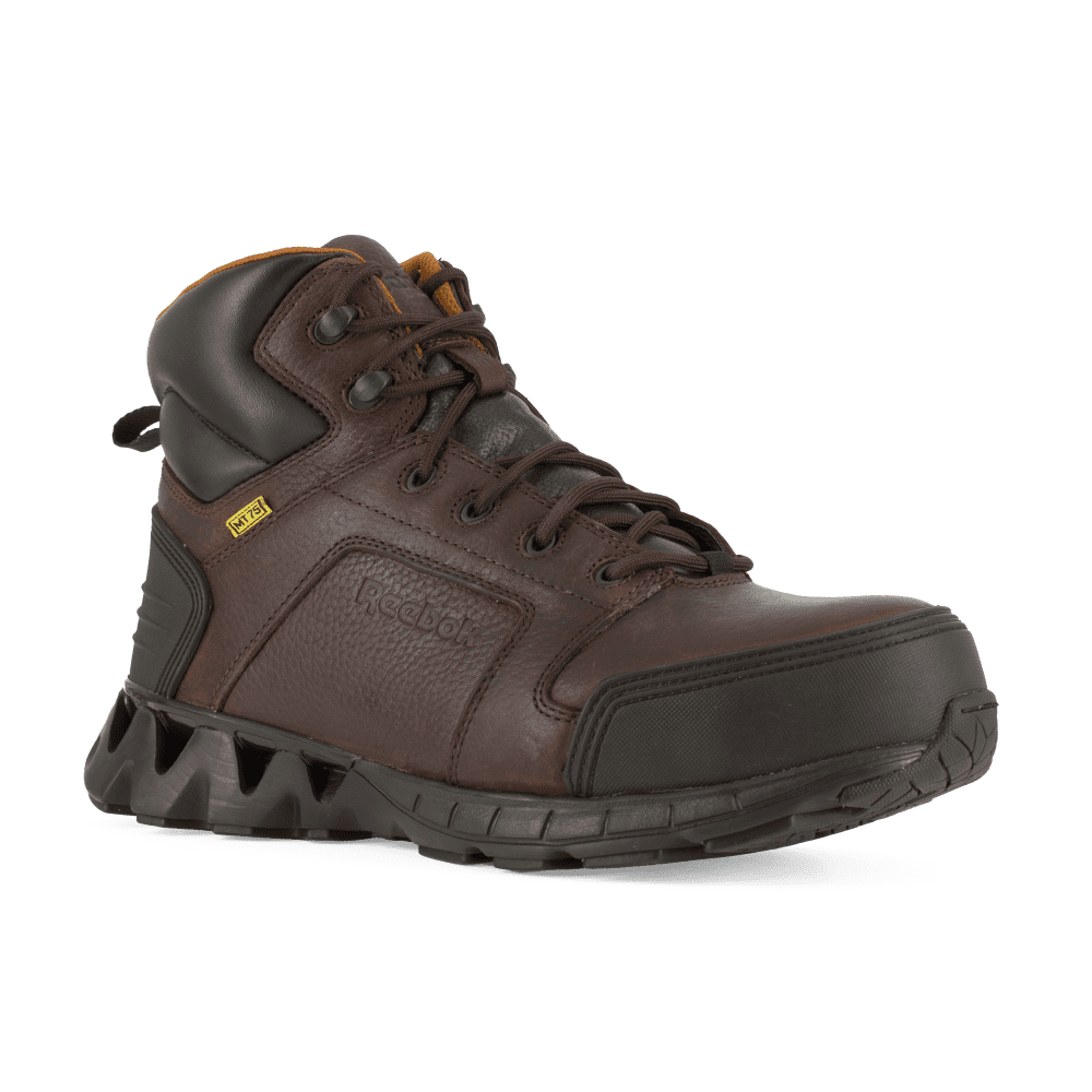 Reebok Work Men's 6" Zigkick Carbon Toe Internal Metatarsal Guard Athletic Work Boot Brown - RB7605