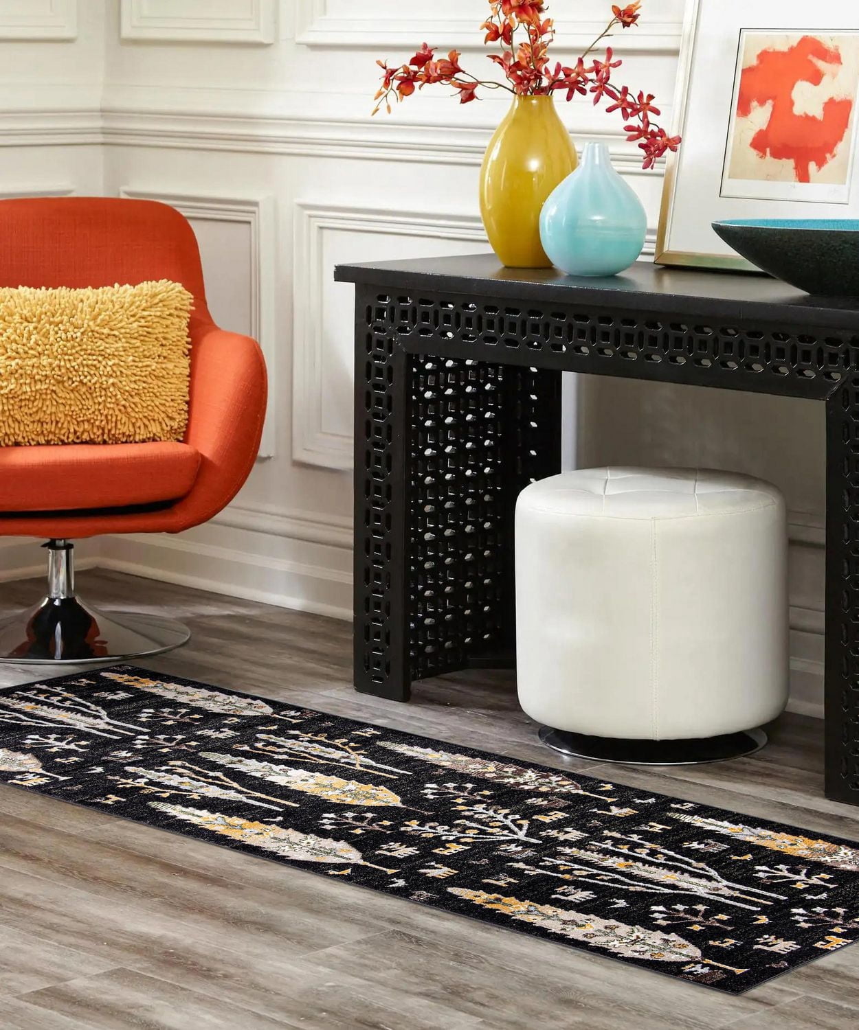 ECARPET Washable Boho Chic Area Rug for Bedroom, Living Room
