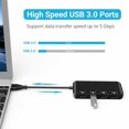 thumbnail image 3 of 4 Port Usb 3.0 Hub, Active Usb Hub Distributor, Data Hub 5gbps With Individual Power Switches And Leds, 3 of 7