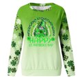 thumbnail image 5 of Pompotops Femmes St. Patrick'S Day Fashion Imprimé en Vrac Manches Longues Chemisier Col Rond Casual Pull Tops Pullshirt Clair, 5 of 5