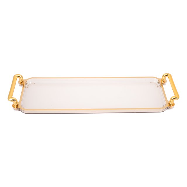 1Pcs Gold Edge Decorative Dessert Plate For Families 31.0x9.0x3.0In