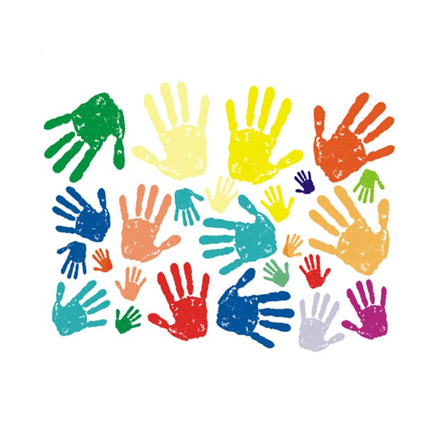 Colorful Palm Prints Wall Stickers for Decoration Made of PVC Assorted Color Easy to Peel and Stick