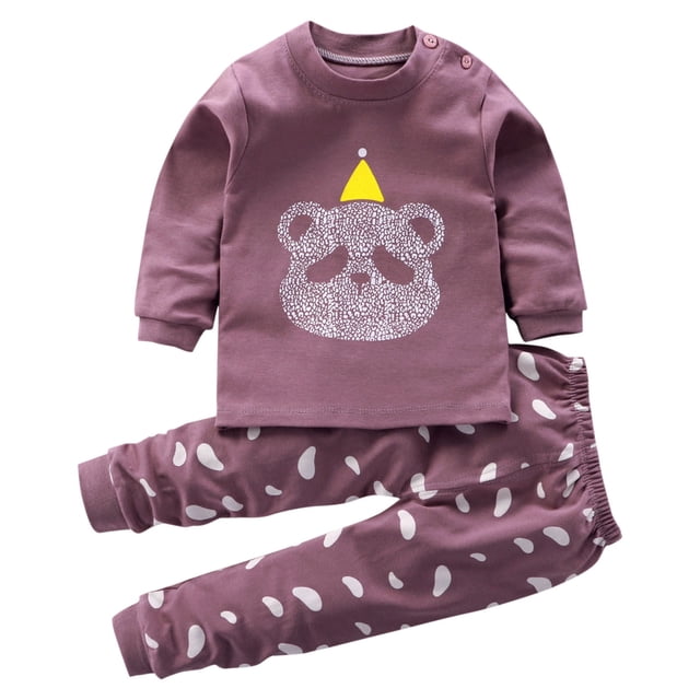 Pisexur Tenue d'Automne pour Bébé Fille Garçon, Ensemble 2 Pcs, Ensembles de Pyjamas pour Tout-Petit Bébé, Chandails à Col Rond à Manches Longues et Pantalons, Mode Décontractée, Ensemble de Vêtements de Nuit en Coton pour Garçons, 3 Mois à 6 Ans