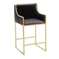 thumbnail image 1 of Bella Stool with Polished gold frame and velvet top, 1 of 2