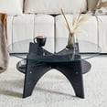thumbnail image 2 of table Basse Ovale en Verre Trempé, Noire, 2 of 19