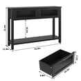 thumbnail image 3 of Yiwa 43-Inch Slim Console Table, Modern 2-Tier Sofa/Entryway Table with 2 Glass Storage Drawers for Living Room, Hallway & Foyer, 3 of 7