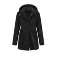 thumbnail image 4 of Sentmoon Winter Coats Plus Size Hooded Neck Long Sleeve Women Jacket Winter Zipper Solid Color Windproof Waterproof Fall Clothes Women with Pockets Fall and Winter for Climbing and Hiking, 4 of 8