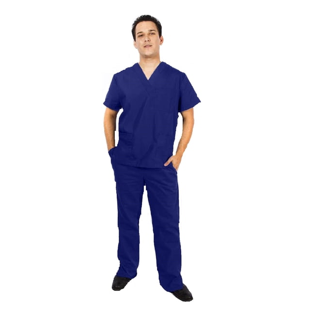 M&M SCRUBS Men's Scrub Set Medical Scrub Top and Pants