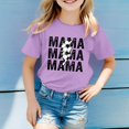 thumbnail image 2 of T-Shirts d'Été pour Filles, Imprimé Lettres, Manches Courtes, Basiques, Col Rond, Sport, Taille 3-4T, 2 of 4