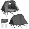 thumbnail image 1 of Gymax 2-Person Outdoor Camping Tent Cot Elevated Compact Tent Set W/ External Cover Grey, 1 of 9