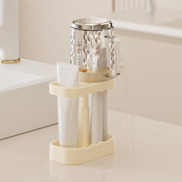 EGNMCR Closet Organizers and Storage, Organization and Storage, Storage Bins Bathroom Toothbrush Rack Couples Toothbrush Cup Rack Set Toothbrush Stand Space-Saving Toothbrush Rack Plastics cup rack