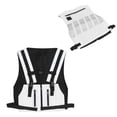 thumbnail image 3 of Reflective Strip Vest, Cycling Waistcoat Polyester Cycling Vest Pocket Design  For Training Sports Equipment For Running Biking Walking White White, 3 of 8