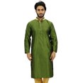 thumbnail image 1 of Atasi Dupion Kurta Pyjama Classique Vert pour Homme Tenue de Fête Chemise de Designer-L, 1 of 7