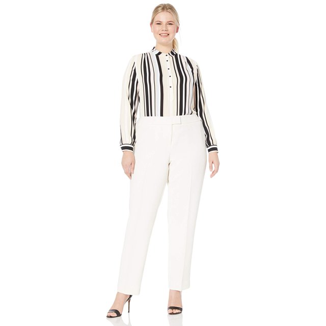 Anne Klein Women's Size Plus Crepe Slim Pant