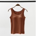 thumbnail image 2 of B91xZ Débardeur en Coton pour Femmes Bretelles Spaghetti Réglables, Marron L, 2 of 4