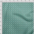 thumbnail image 4 of oneOone Polyester Spandex Turquoise Blue Fabric Asian Traditional Block Sewing Material Print Fabric By The Yard 56 Inch Wide, 4 of 4
