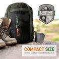 thumbnail image 3 of SereneLife 85 x 57.1 Inch Waterproof Double Sleeping Bag with 2 Pillows, Green, 3 of 8