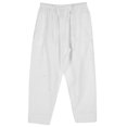 thumbnail image 1 of Muslim Pants, Simple Style Elastic Band Loose-style Afghan Pants,  Office Temple School For Home White XXL, 1 of 8