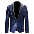thumbnail image 1 of TIMIFIS Men's Sequin Blazer Fashion Button Lapel Suit Jacket Dinner Prom Performance Costumes Slim Blazer, 1 of 7