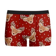 FhsagQ Underwear Men Underwear Pack Boxers Brief Blue Male Christmas Day Printed Underwearny Fitting Mid Waist Briefs Mens Underwear Black Super Fit Underwear for Men Pack Cotton White Red XXXL