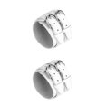thumbnail image 3 of Baohd Multi-Couleur Double Tour PU Cuir Large Bracelet Manchette Hommes Accessoire Blanc 2Set, 3 of 6