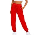 thumbnail image 1 of Women's Casual Pants Ladies Womens plusasual Pants Set Womens plusasual Dress Pants Solid Color Drawstring Elastic Womens Paper Bag Pants Casual Womens Work Pants Office Casual Stretch, 1 of 5