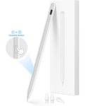 One-Click Undo Function,Stylus Pen for iPad 2018-2025(A16/11/10/9/8/7/6),USB-C Fast Charging,Pixel-Perfect Tilt Sensitivity,Palm Rejection & Magnetic Attach for iPad Pro/iPad Air/iPad Mini(white)