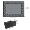 thumbnail image 3 of Outsunny Waterproof Outdoor Rug with Carrying Bag, 9' x 12', Black and Grey, 3 of 8