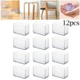 thumbnail image 2 of Luckyn Chair Leg Cap Covers Clear, 12 Pcs Rubber Chair Leg Rectangle Covers Furniture Table Feet Floor Protectors, 2 of 4