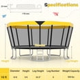 thumbnail image 3 of Gymax 16 FT Outdoor Trampoline w/Non-Slip Ladder Enclosure Net & Anti-Rust Coating, 3 of 10