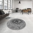 thumbnail image 4 of Ahgly Company Tapis d'Intérieur Lavable à la Machine, Carré, Transitionnel, Gris Gray, Tapis de Zone, 4 Pieds Carré, 4 of 7