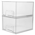 thumbnail image 1 of 2 Pcs Boîte de Rangement Cosmétique Empilable Organisateur Multifonctionnel Style Tiroir, 1 of 9