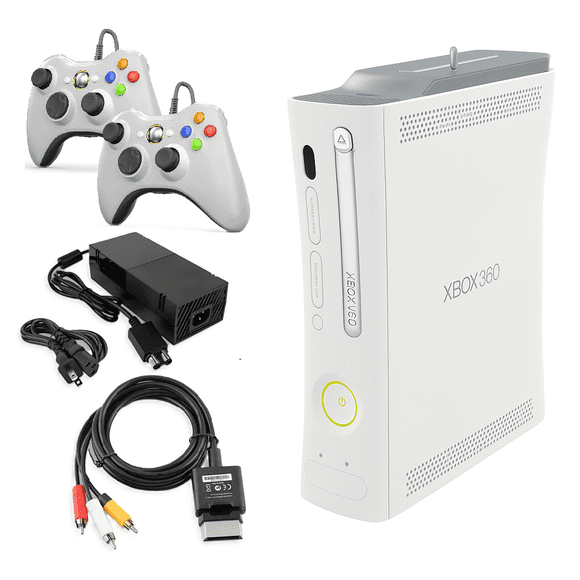 Microsoft - Xbox 360 Console Original with Two Retrofam Controllers - White (Refurbished)