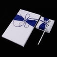 thumbnail image 3 of yuksok 3pcs Set Satin Crystal Guest Book Pen and Pen Stand Wedding Reception Blue, 3 of 9
