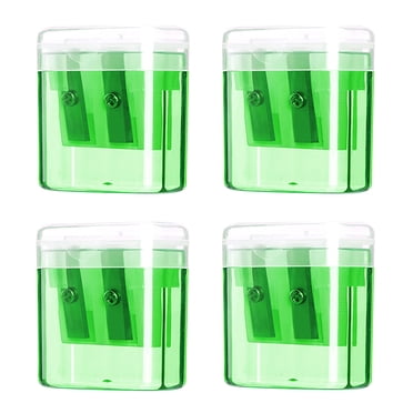 Transparent Pencil Sharpener with Dual Hole Design, Leak-Proof Storage for Shavings, Carbon Steel Blade, Portable for School, Office, and Art Supplies, Set of 4