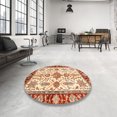 thumbnail image 3 of Ahgly Company Indoor Square Abstract Brown Gold Oriental Area Rugs, 6' Square, 3 of 6