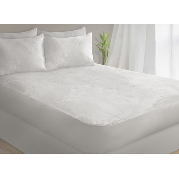 Safdie & Co. Protège-Matelas D Bamboo Jacquard Blanc