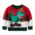 thumbnail image 1 of Chandails de Noël Garçons Filles Chandail à Manches Longues en Tricot Col Rond Chandail pour Enfants Chandail de Noël Laid Hauts 3-8 Ans (7 Ans, Rouge 01), 1 of 6