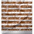 thumbnail image 1 of Soimoi Brown Rayon Crepe Fabric Star & Swirls Stripe Print Sewing Fabric Yard 46 Inch Wide, 1 of 4